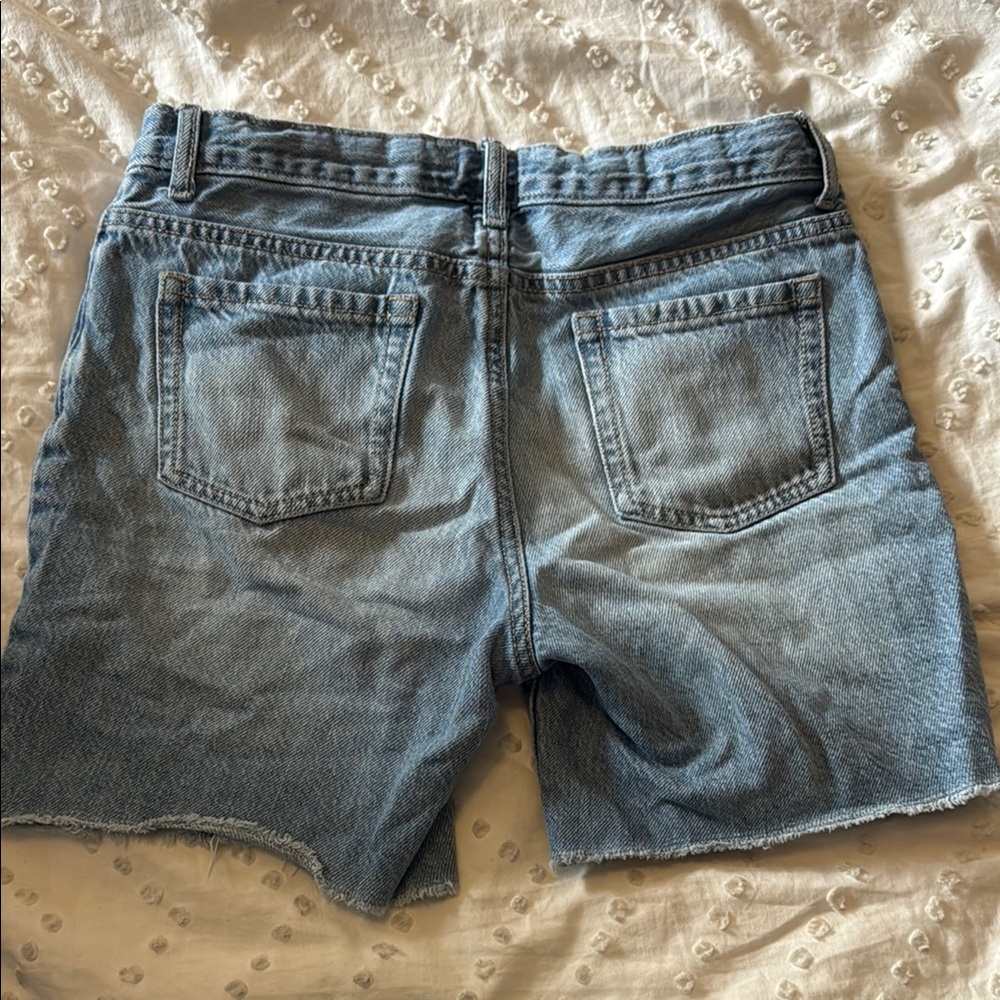 Distressed Blue Denim Shorts - Picture 6 of 7